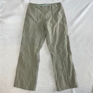 Salomon Hiking Pants Medium Sage Green Ankle Zip Lightweight Nylon Outdoor